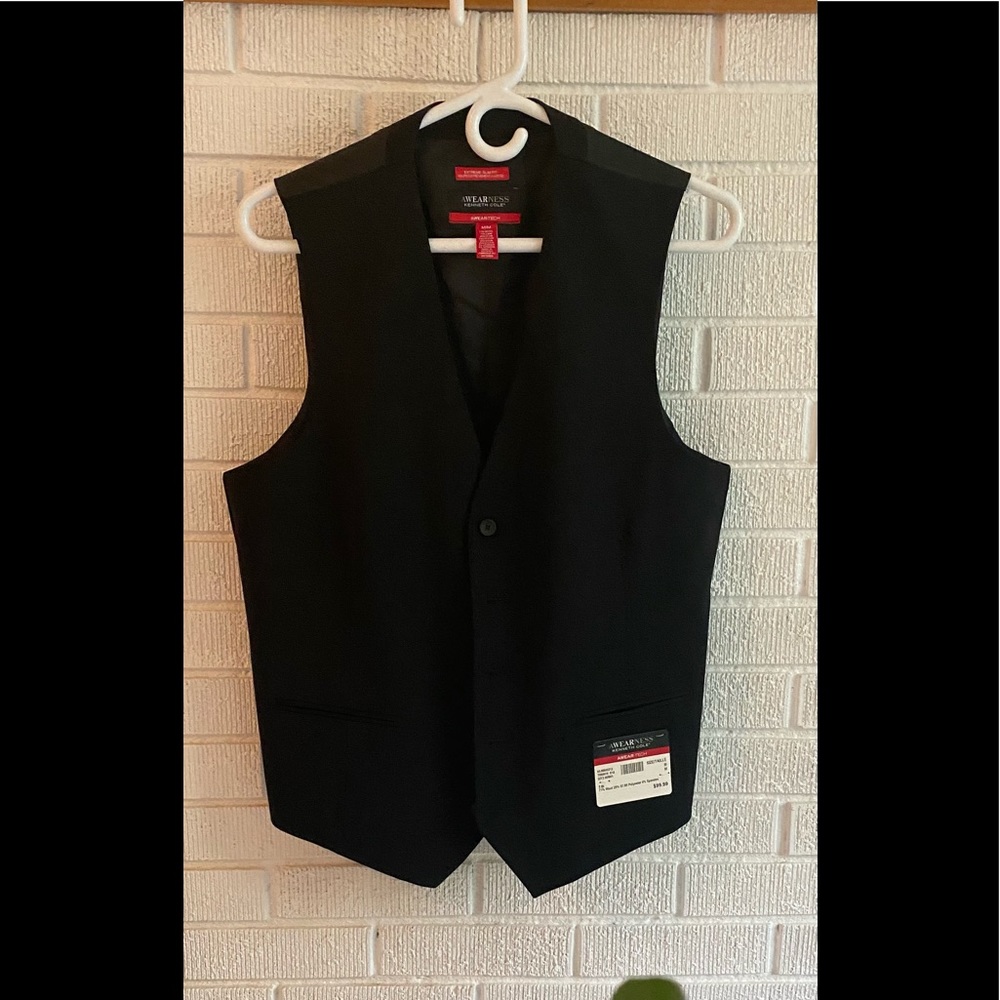 NWT lined, black, wool vest.